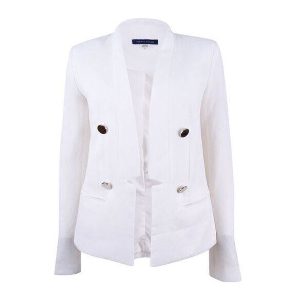 Tommy Hilfiger Women's Double-Breasted Open-Front Blazer - Ivory - Picture 1 of 3